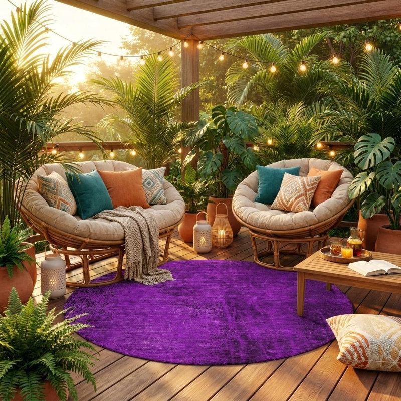 Tapis d'intérieur rond 8 po