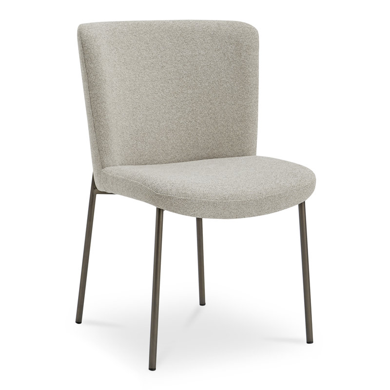 Early Upholstered Dining Chair, White Polyester