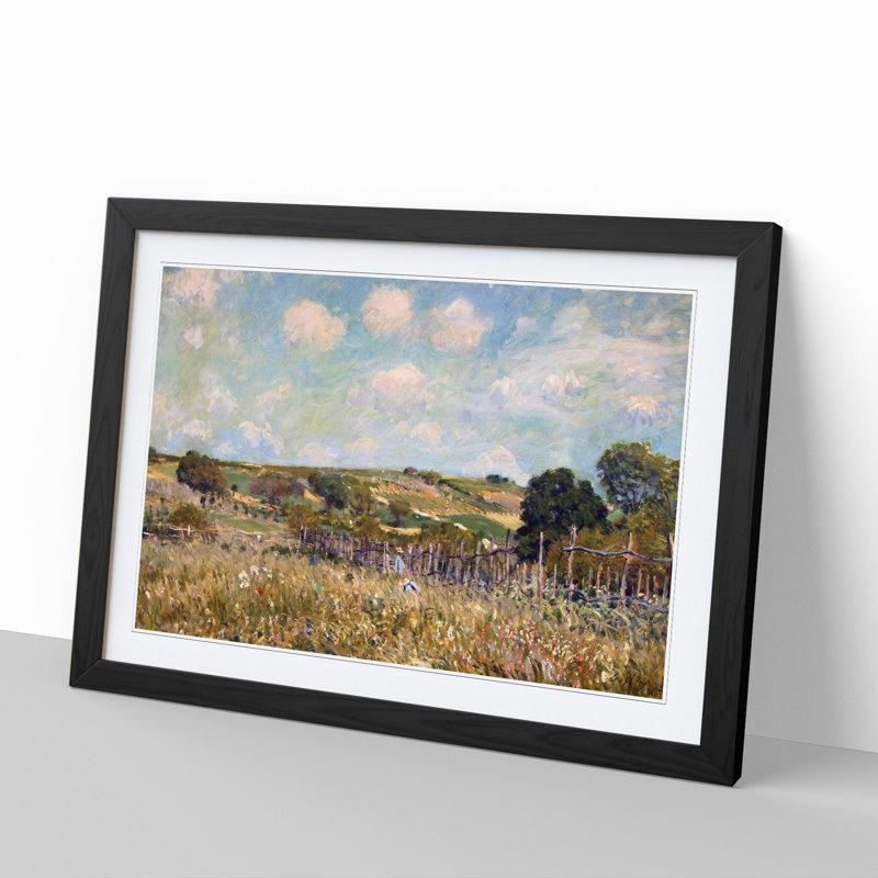 The Meadow by Alfred Sisley - Framed Print, Black Framed, 27cm H x 36cm W x 2cm D