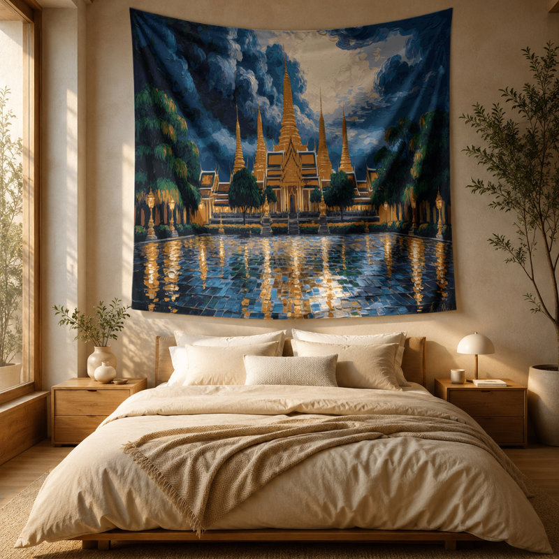 Tapisserie murale «Cities», Thaïlande, 51 po x 60 po