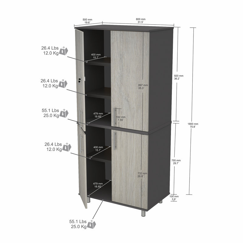 Inval Kratos 6 Piece Garage Storage System