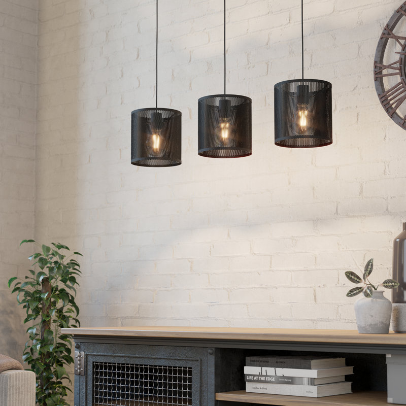 Analyah 3 - Light Satin Black Kitchen Island Pendant