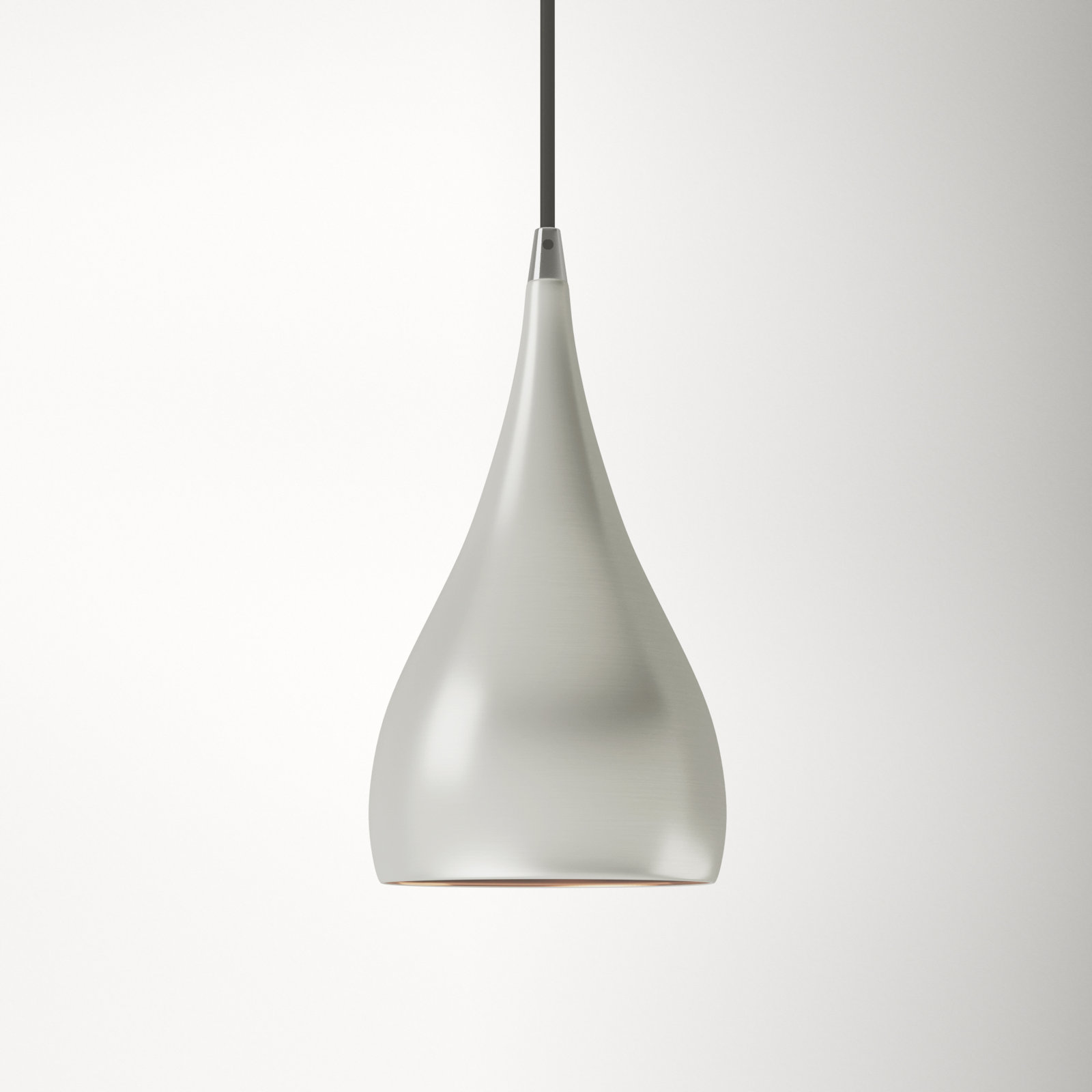 Schultz Single Light Metal Dimmable Pendant, Brushed Aluminum