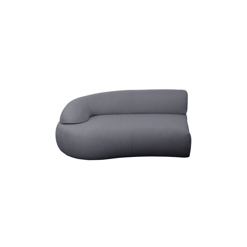 Mellow Sofa Module W/Long Backrest, Gray, Right Hand Facing, Gray