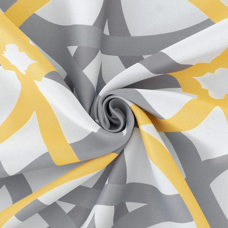 Rideaux occultant géométrique Hamble, L 52 po x L 84 po, Jaune/gris