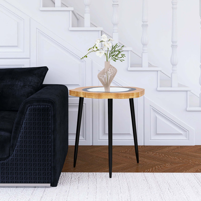 Petite table d'appoint, table basse, table de chevet, table de chevet avec pieds en métal