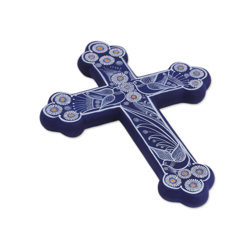 Croix murale en céramique serenity