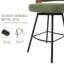 Swivel Upholstered Counter Stool with Metal Frame-2077540171