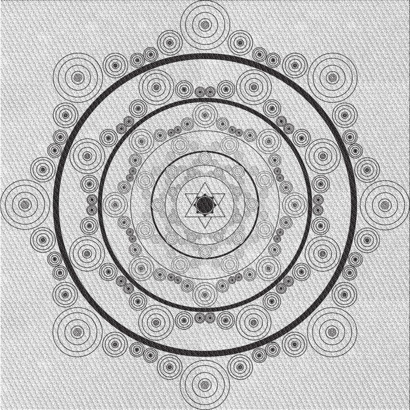 Tapis noir/gris tissé à la machine, Carré 8 pi