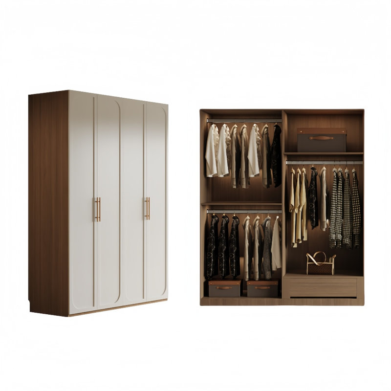 Garde-robe simple de couleur unie, H 78,74 po x l 62,99 po x P 23,62 po