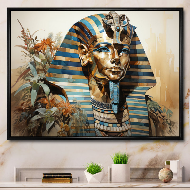 Égypte, regard de sphinx égyptien, impression sur toile, H 24 po x l 32 po x P 1 po, Cadre flottant noir