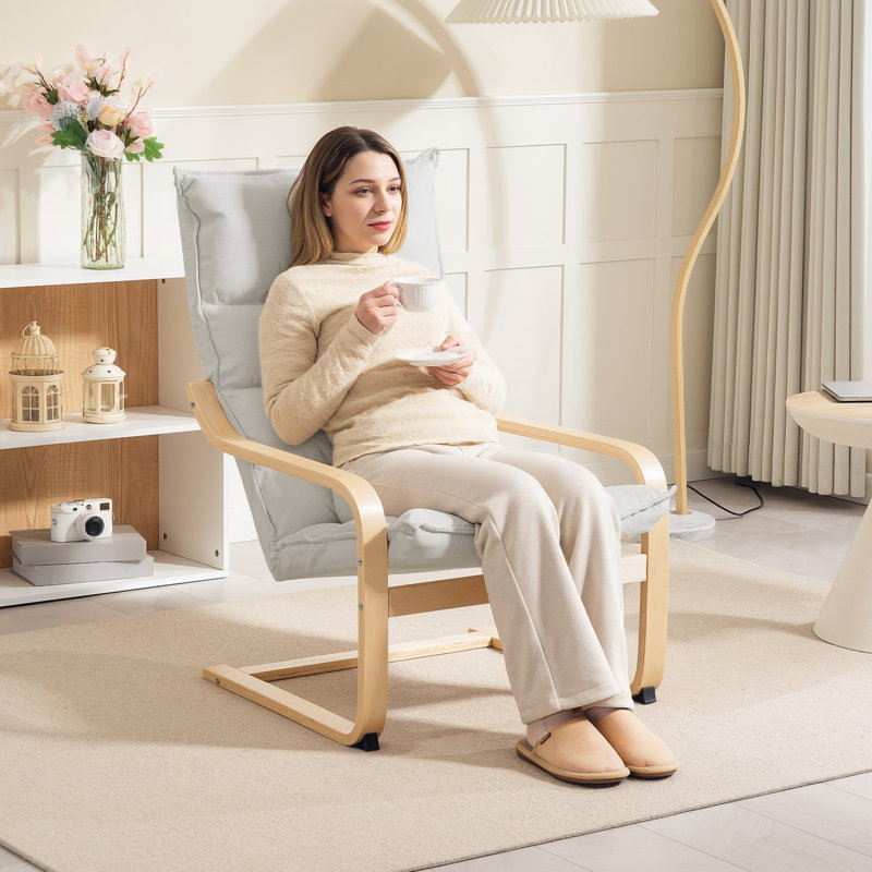 Fauteuil d'appoint moderne Birch, Crème, crème