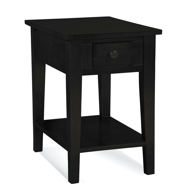 South Hampton Solid Wood End Table, Black