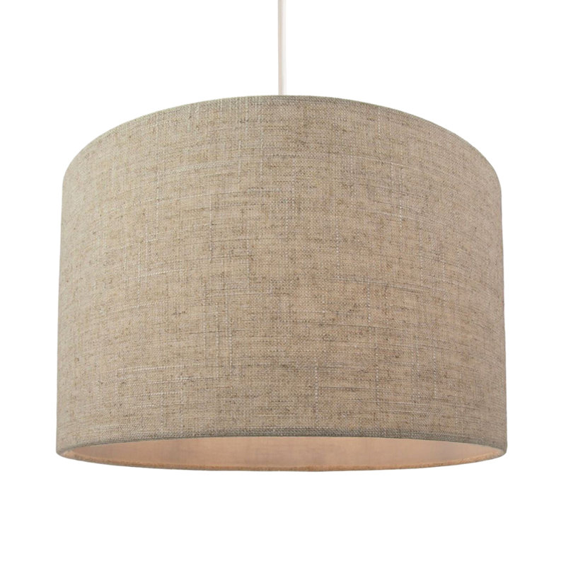 30cm Linen Drum Lamp Shade, 22cm H x 35cm W x 35cm D, Oatmeal