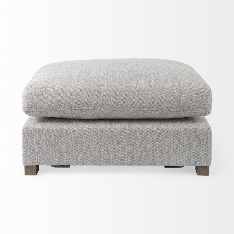 Demi-repose-pieds recouvert de tissu gris clair, Tissu gris pâle