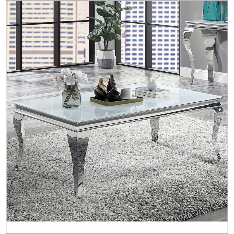 Table basse contemporaine Glam, Blanc