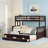 Gandee Kids Twin Over Full Bunk Bed with Trundle with Drawers-1619607616
