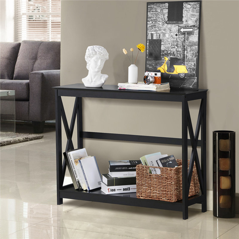 101.5cm W Solid Wood Console Table, Black