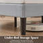 Structure de lit simple Kempst, cadre de lit plateforme simple rembourré avec tête de lit capitonnée réglable en hauteur, sommier robuste avec lattes en bois, aucun sommier requis, rangement sous le lit-63251632-89542123