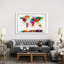 World Map Paint Drops III by Michael Tompsett - Painting on Canvas-42158370-56675563