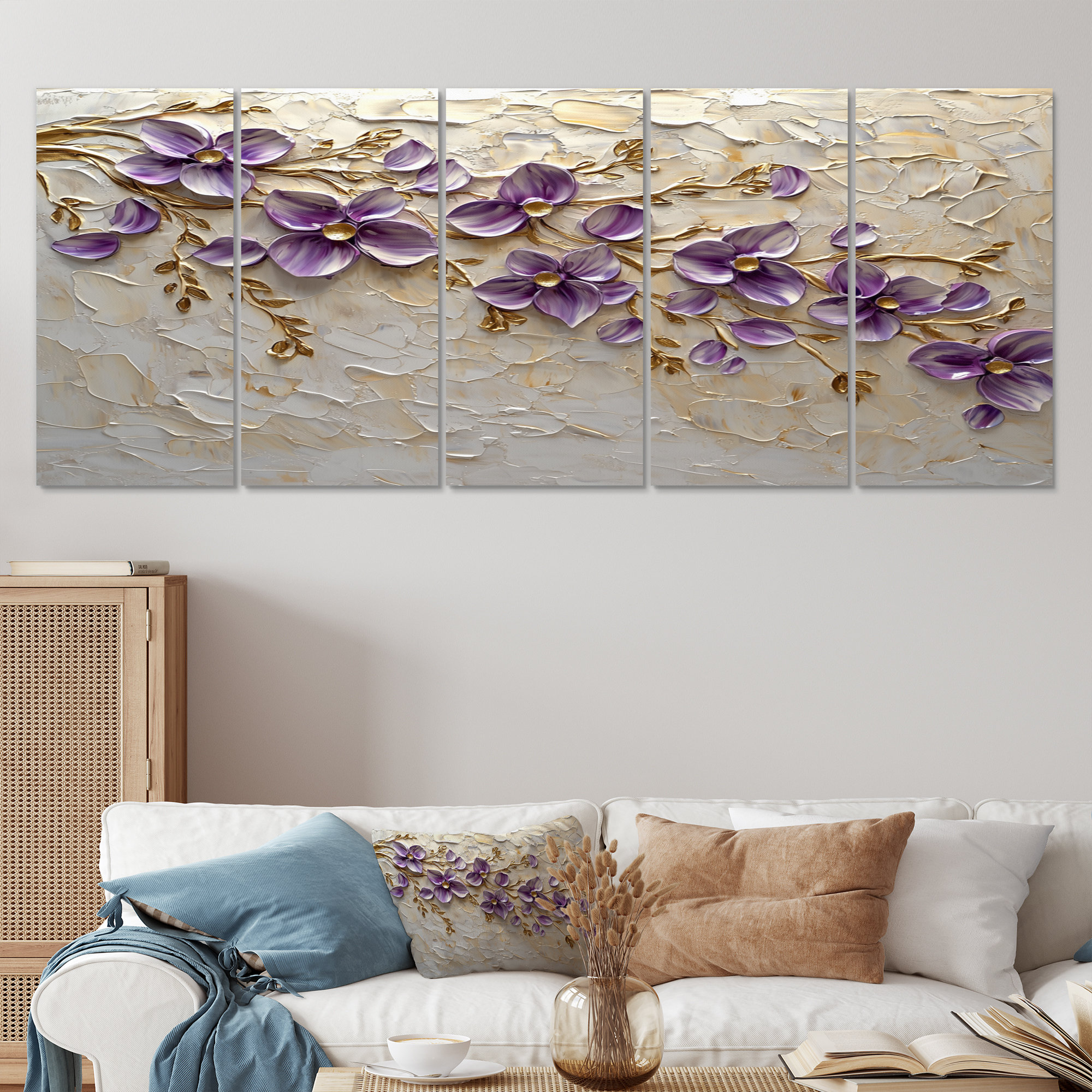 House of Hampton® Purple Lilac Golden Flowers Melody I Lilacs Wall