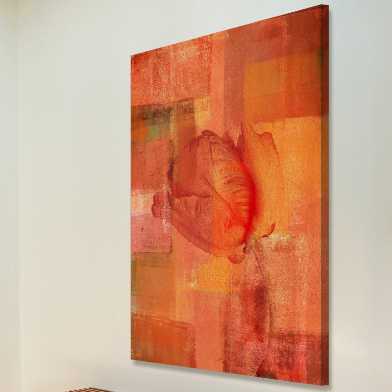 Reproduction d’art sur toile tendue "rose à la déballée" par parvez taj,, H 60 po x l 40 po