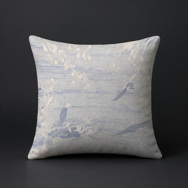 Coussin décoratif intérieur / extérieur gris Modern Modern, Carré 16 po, Gris / floral 3