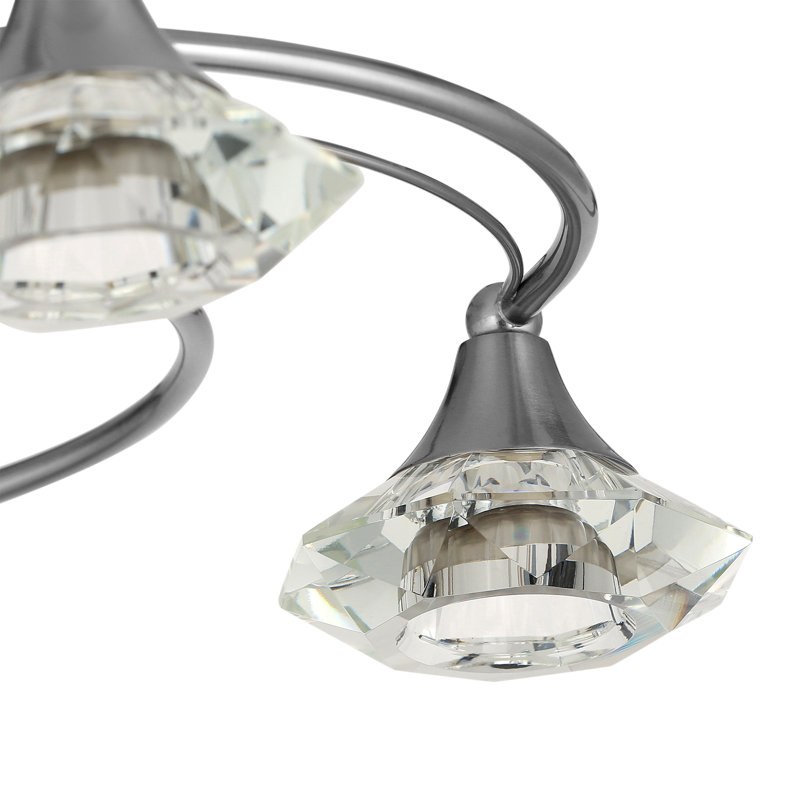 Greenhaw Glass Semi Flush Mount, Satin Chrome