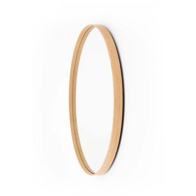 Round Wall Mirror, Brown, 26" x 26"