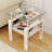 Set Of 2 Modern Tempered Glass Tea Table, Tempered Glass Tabletop With MDF Layer,Coffee Table,End Table, Square Table, End Table
