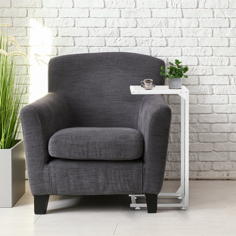 2-Pack Horizontal C-Shaped Side Table White