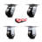 4 Inch Phenolic Caster Set with Ball Bearings 2 Swivel 2 Rigid Service Caster