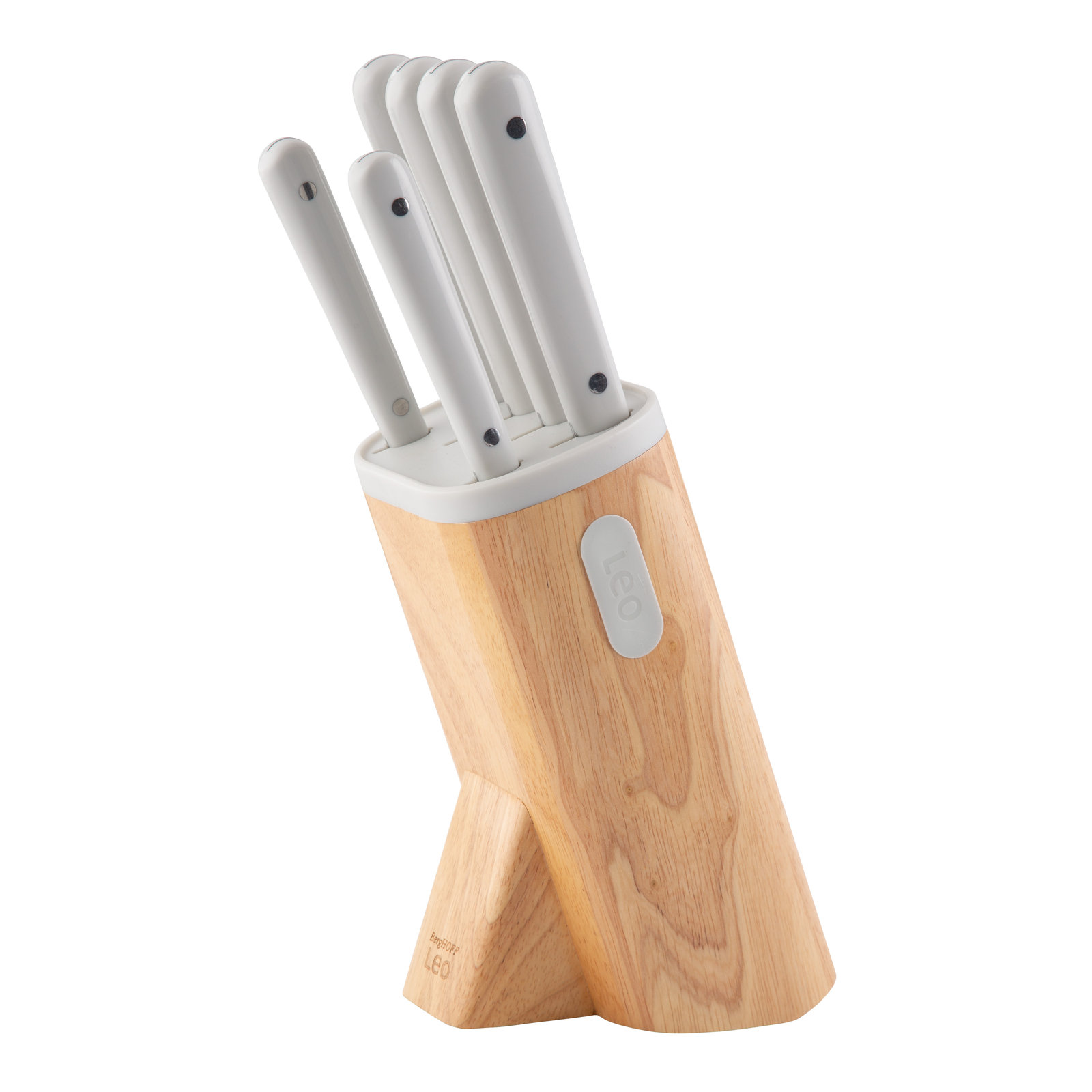 BergHOFF Leo Spirit Stainless Steel 7 Pc Knife Block Set, White