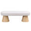 Tabouret de chambre rembourré, beige, capacité de 300 lb, aucun banc beige d'assemblage requis pour le salon, salle à manger de 49 po de longueur, prêt à l'emploi
