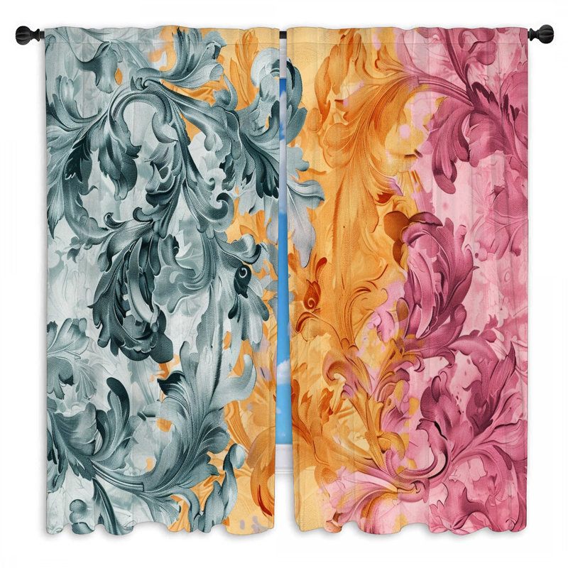 Rideaux de style baroque - rideaux baroques - 2 panneaux, L 20 po x L 52 po