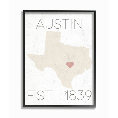 Austin Est 1839 by Daphne Polselli - Textual Art Print on Canvas