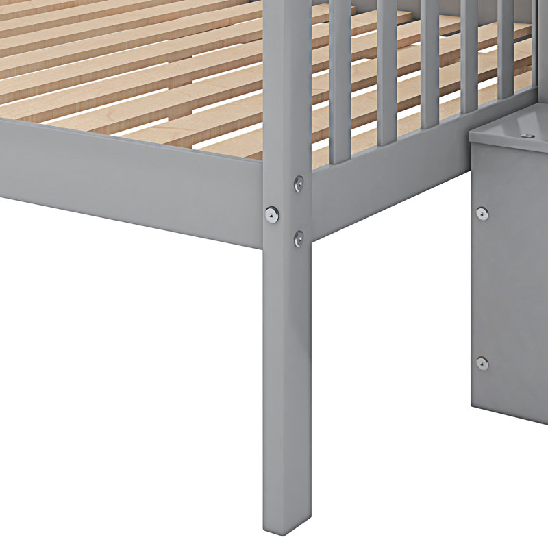 Stairway Bunk Bed With Storage, Grey