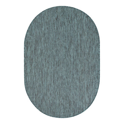 Tapis bleu sarcelle intérieur / extérieur Sevim
