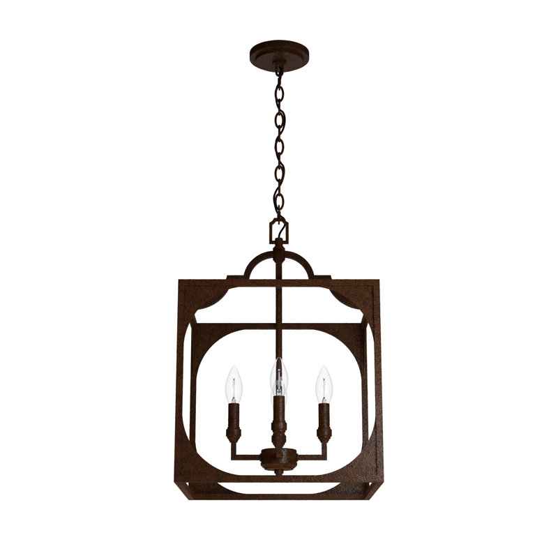 Highland Hill 4 - Light Lantern Square / Rectangle Chandelier,  22.25" H x 15" W x 15" D