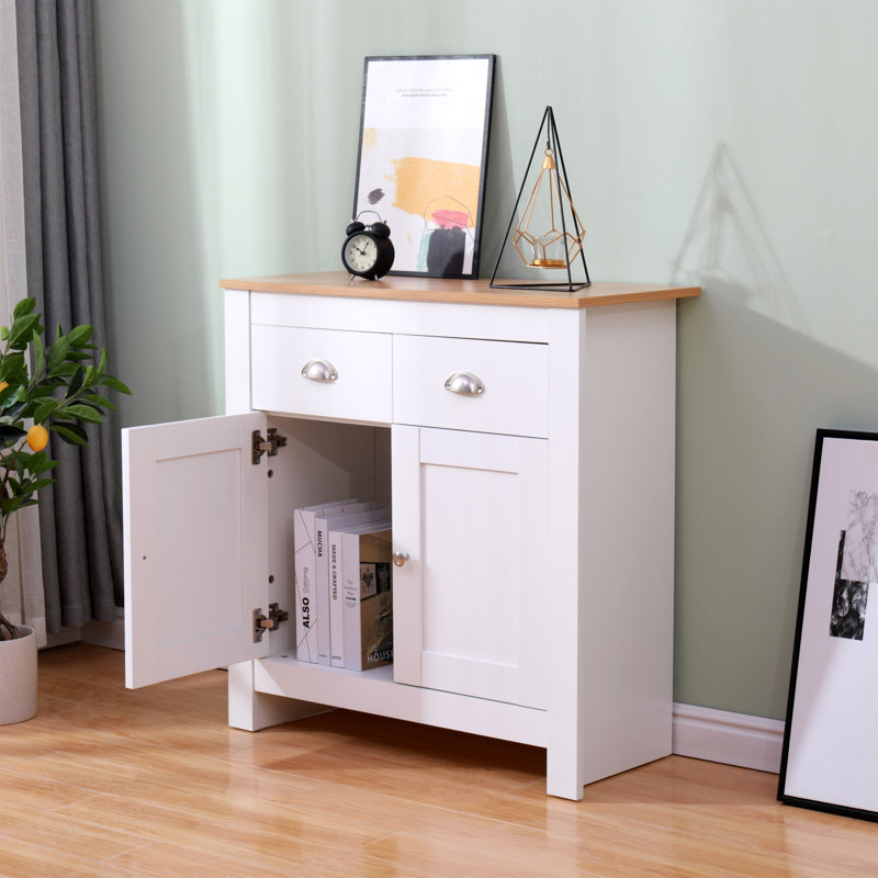 Lam 79cm Sideboard, White/Oak