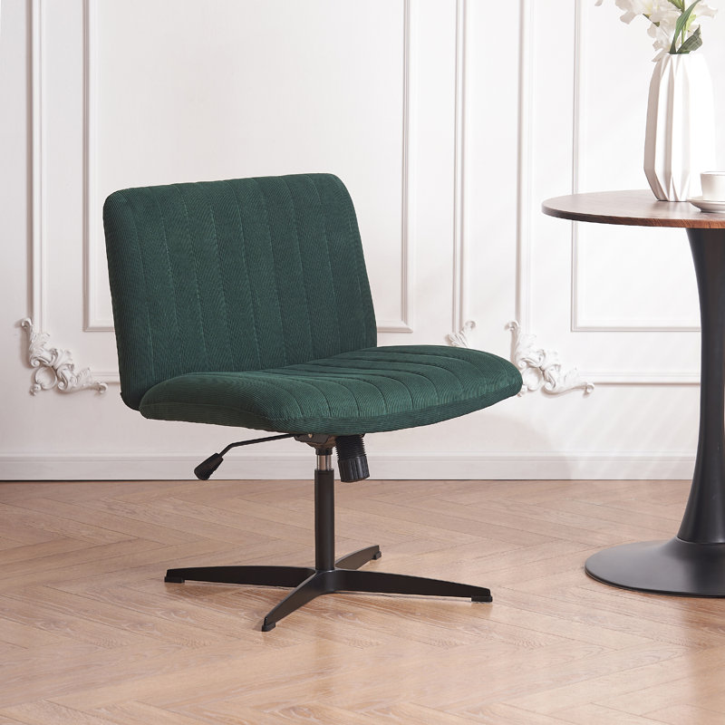 Chaise de bureau Criss, Velours côtelé, Vert foncé