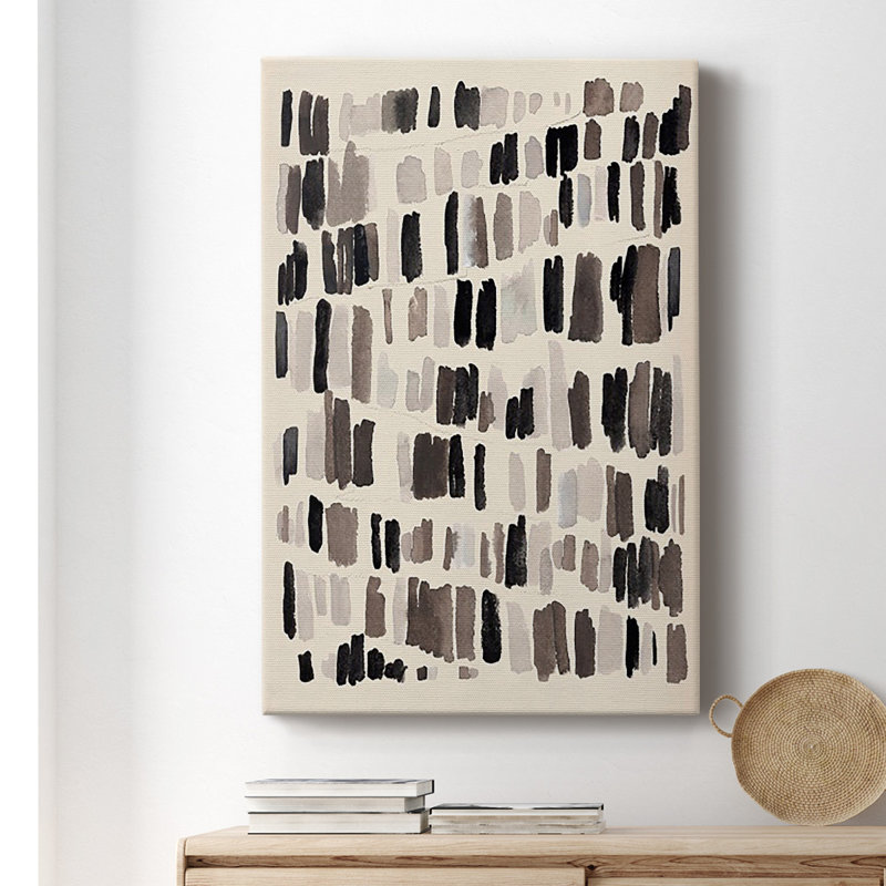 Craie et silex I, toile tendue avec châssis de qualité supérieure - prête à être accrochée, H 12 po x l 8 po x P 1,5 po