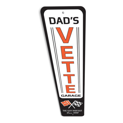 Enseigne en aluminium «Dad's Vette Garage»