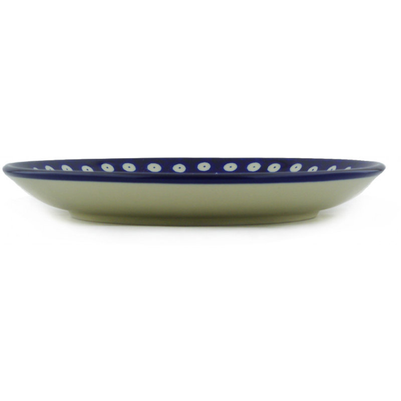 Assiette de poterie polie bleue 8 po