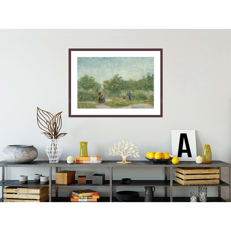 «Garden with Courting Couples: Square Saint-Pierre» par Vincent van Gogh, impression giclée encadrée, H 30,32 po x l 41,5 po