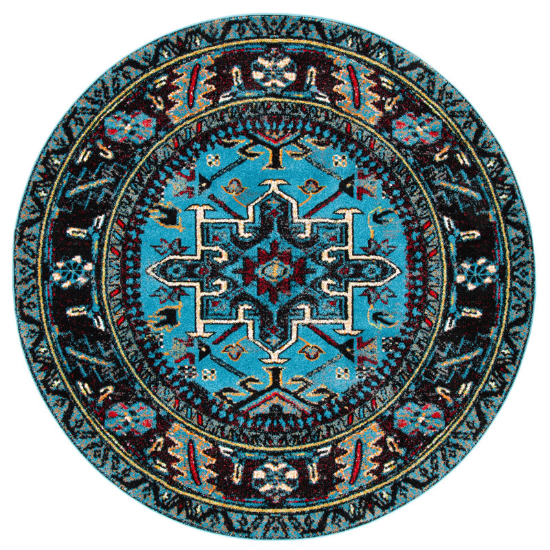Cayleen Performance Oriental Rug, Round 6'7"