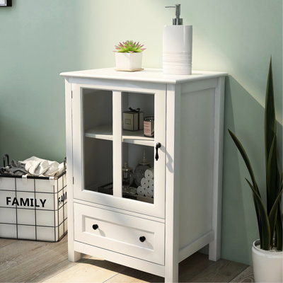 Buffet Cabinet With Large Drawer - White For Convenient Storage Sideboard Show Off Your Treasures Style