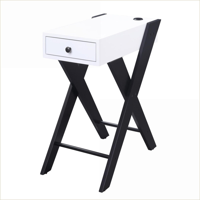 Table basse noire en verre trempé avec tiroir en rotin, facile à nettoyer et amp; Rangement peu encombrant