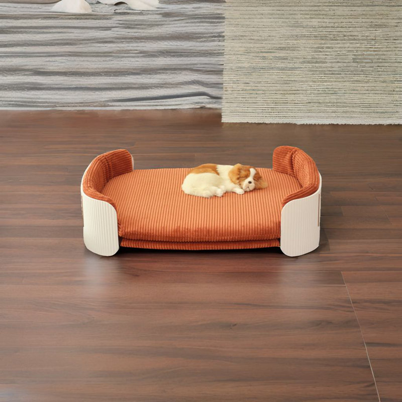 Lit d'intérieur pour chat, Brun / Blanc, Taille moyenne: l 41,3 po x P 28 po