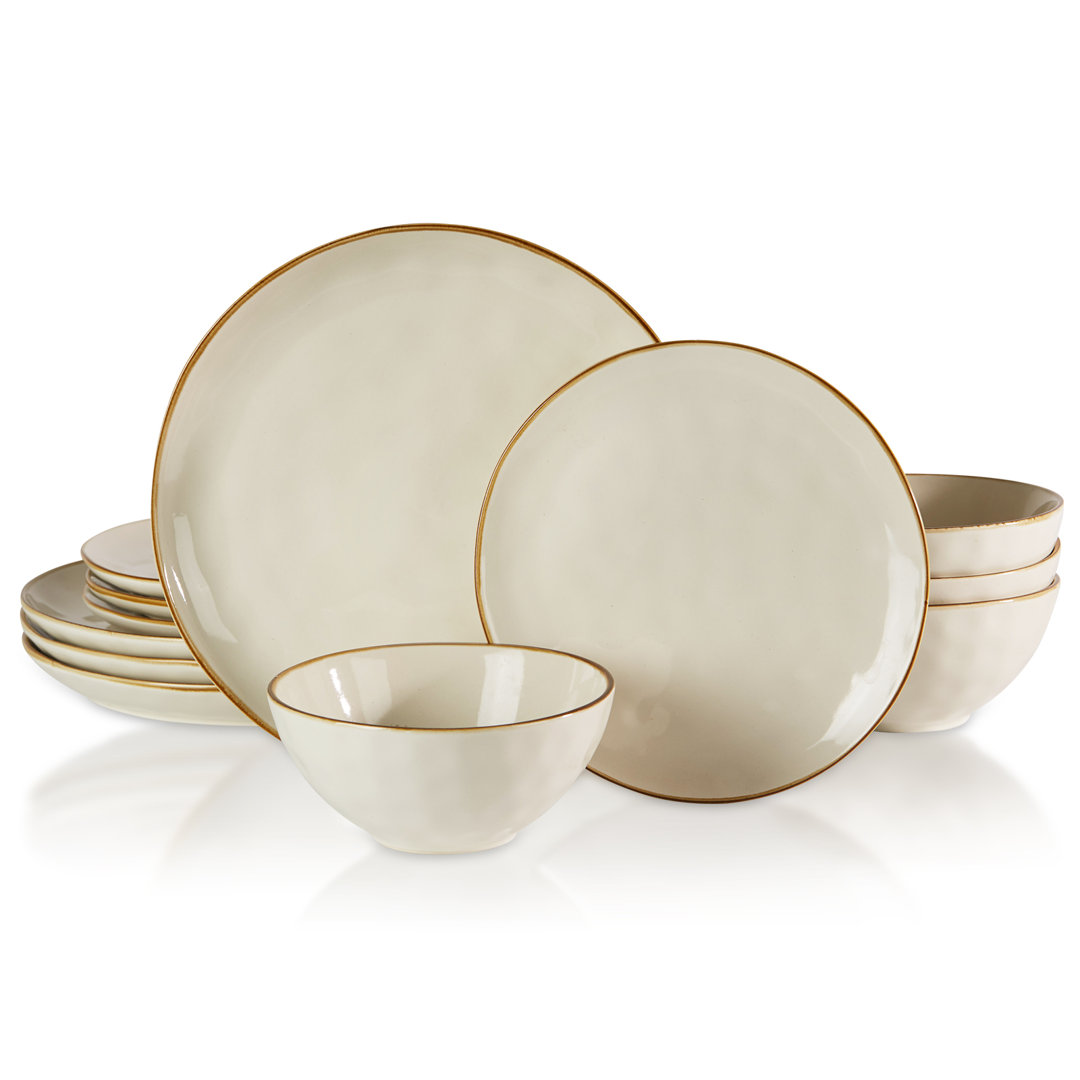 12 Piece Stoneware Dinnerware Set - Service for 4